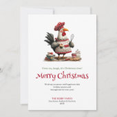 Cartes Pour Fêtes Annuelles Hand Drawn Quirky Chickens Christmas Greeting Card (Devant)