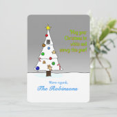 Cartes Pour Fêtes Annuelles Hand Drawn Snowy Christmas Tree (Debout devant)