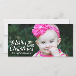 Cartes Pour Fêtes Annuelles Hand Lettered Christmas Full Photocard