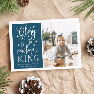Cartes Pour Fêtes Annuelles Hand Lettered Glory Christmas Photo Card