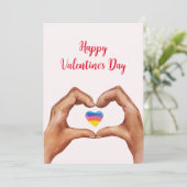 Cartes Pour Fêtes Annuelles Hands Heart Valentine's day (Debout devant)