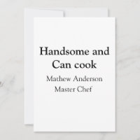 Handsome et peut cuisiner ajouter nom maître chef