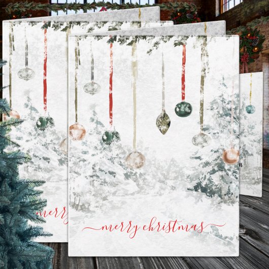 Cartes Pour Fêtes Annuelles Hanging Ornements hiver Scène Joyeux Noël