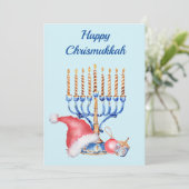 Cartes Pour Fêtes Annuelles Hanouka et Noël Chrismukkah (Debout devant)