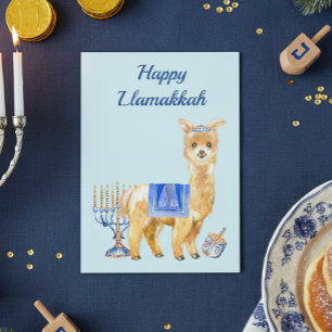 Cartes Pour Fêtes Annuelles Hanouka Lama Drôle Llamakka Noëlukka