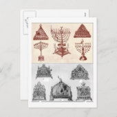 Cartes Pour Fêtes Annuelles Hanoukka (Devant / Derrière)