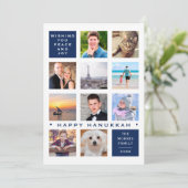 Cartes Pour Fêtes Annuelles Hanoukka 12 Photo Modern Custom Collage (Debout devant)