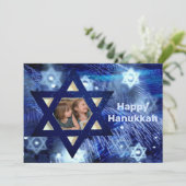 Cartes Pour Fêtes Annuelles Hanoukka 1 Photo Famille Enfants Bleu (Debout devant)