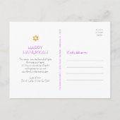 Cartes Pour Fêtes Annuelles Hanoukka Boho bougies Turquoise Peace Love Light (Dos)