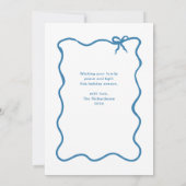 Cartes Pour Fêtes Annuelles Hanoukka Bow | Cadre photo bleu et blanc (Dos)