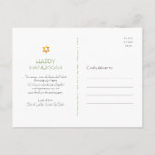 Cartes Pour Fêtes Annuelles Hanoukka Chic Boho bougies Green Peace Love Light (Dos)