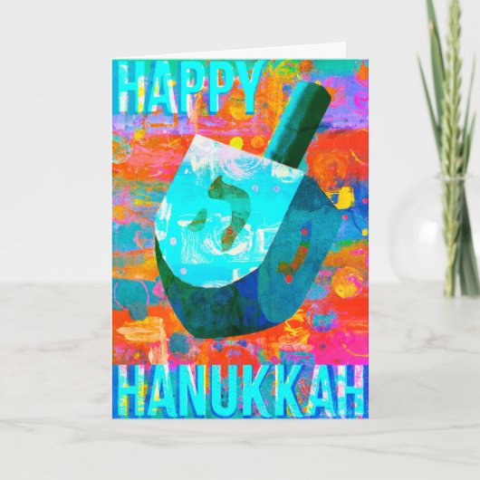 Cartes Pour Fêtes Annuelles Hanoukka Dreidel (Devant)
