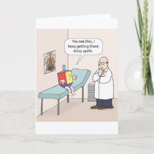 Cartes Pour Fêtes Annuelles Hanoukka Dreidel Doctor Funny Greeting Card