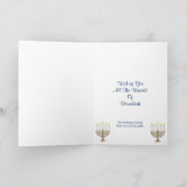 Cartes Pour Fêtes Annuelles Hanoukka Gold Menorah fête les Miracles Élégants (Intérieur)