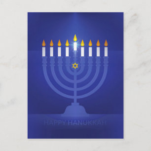 Cartes Pour Fêtes Annuelles hanoukka heureuse bleue