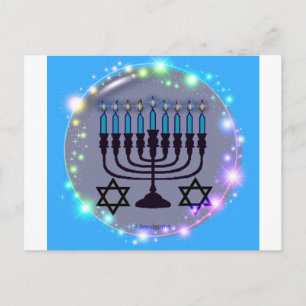 Cartes Pour Fêtes Annuelles Hanoukka heureuse / Menorah