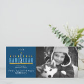 Cartes Pour Fêtes Annuelles Hanoukka | Heureux Hanoukka Menorah 1 Photo (Debout devant)