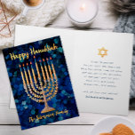 Cartes Pour Fêtes Annuelles Hanoukka Holiday Card et Gold Menorah<br><div class="desc">Hanoukka Holiday Card et Gold Menorah</div>