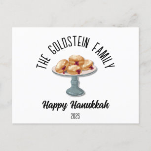 Cartes Pour Fêtes Annuelles Hanoukka Jewish Chanuka Nom de famille personnalis