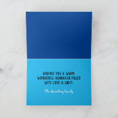 Cartes Pour Fêtes Annuelles HANOUKKA Love Light Laugher Typographie Bleu (Intérieur)