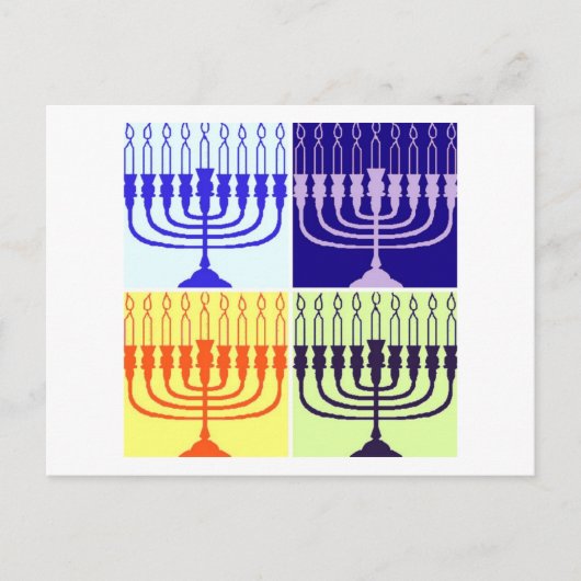 Cartes Pour Fêtes Annuelles Hanoukka Menorah (Devant)