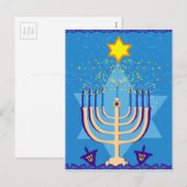 Cartes Pour Fêtes Annuelles hanoukka menorah (Devant / Derrière)