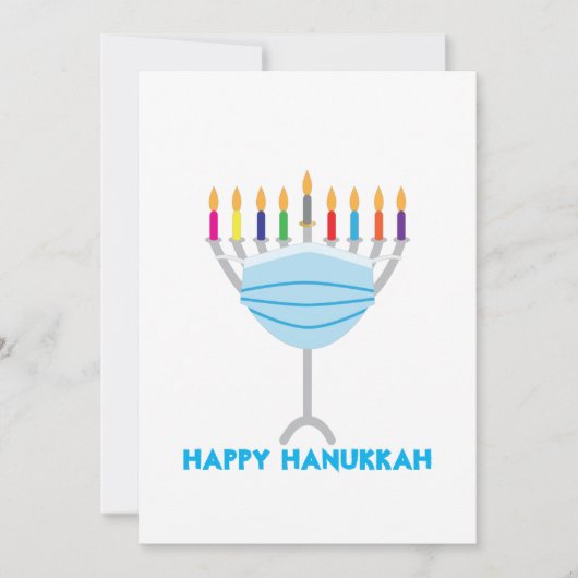 Cartes Pour Fêtes Annuelles Hanoukka Menorah avec masque facial (Devant)