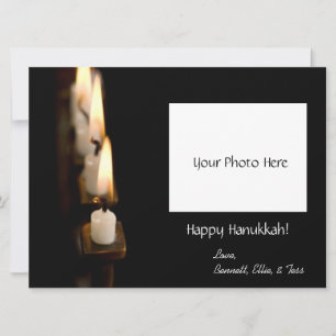 Cartes Pour Fêtes Annuelles Hanoukka Menorah customisée avec/ Photo