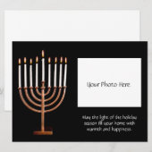 Cartes Pour Fêtes Annuelles Hanoukka Menorah customisée avec/ Photo (Devant / Derrière)