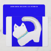 Cartes Pour Fêtes Annuelles Hanoukka mignonne avec chat blanc et menorah (Devant / Derrière)