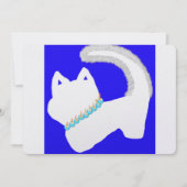Cartes Pour Fêtes Annuelles Hanoukka mignonne avec chat blanc et menorah (Devant)