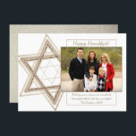 Cartes Pour Fêtes Annuelles Hanoukka moderne Sepia Gold Star de David Photo<br><div class="desc">Minimal classique or Bar/Bat mitzvah et Hanoukka moderne Star de David contre un arrière - plan solide crée un design élégant et sophistiqué. Pour d'autres couleurs de coordination ou des produits correspondants,  visitez JustFharryn @ Zazzle.com ou contactez le concepteur,  c/o Fharryn@yahoo.com Tous droits réservés. #zazzlemade #christmasDécor</div>