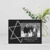 Cartes Pour Fêtes Annuelles Hanoukka moderne Silver Wishful Star of David Phot (Debout devant)