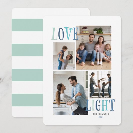 Cartes Pour Fêtes Annuelles Hanoukka photo Light and Love 4 (Devant / Derrière)