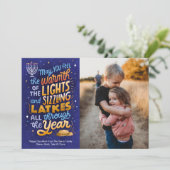 Cartes Pour Fêtes Annuelles Hanoukka photo Light et Latkes One (Debout devant)