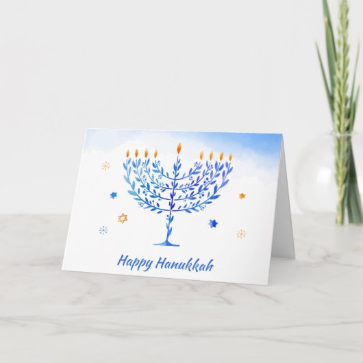Cartes Pour Fêtes Annuelles Hanoukka sameach ! Heureux voeux Hanoukka (Devant)