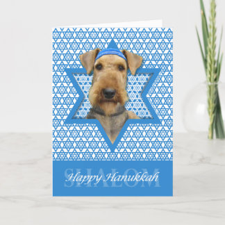 Cartes Pour Fêtes Annuelles Hanoukka Star de David - Airedale Terrier