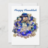 Cartes Pour Fêtes Annuelles Hanoukka Star moderne de David Snowman Wreath (Devant)