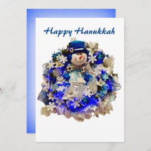 Cartes Pour Fêtes Annuelles Hanoukka Star moderne de David Snowman Wreath