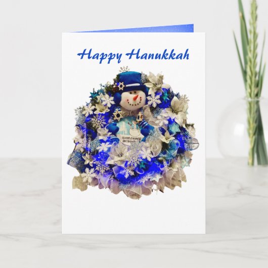 Cartes Pour Fêtes Annuelles Hanoukka Star moderne de David Snowman Wreath (Devant)