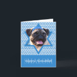 Cartes Pour Fêtes Annuelles Hanoukka Star of David - Carlin<br><div class="desc">Qu'est-ce qui pourrait rendre dire Happy Hanoukka plus amusant que d'avoir ce chien Carlin portant un Yamaka entouré de l'étoile de David. Ce design de vacances fantaisiste saura ravir vos amis et votre famille ainsi que d'autres amoureux des animaux. Ce design est disponible dans plus de 100 races de chiens....</div>