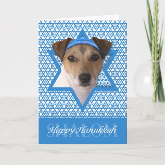 Cartes Pour Fêtes Annuelles Hanoukka Star of David - Jack Russell Terrier (Devant)