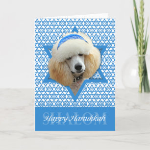 Cartes Pour Fêtes Annuelles Hanoukka Star of David - Poodle - Apricot