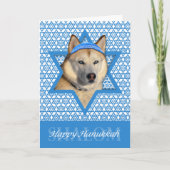 Cartes Pour Fêtes Annuelles Hanoukka Star of David - Siberian Husky - Cuivre (Devant)