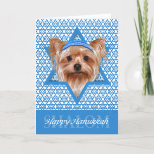 Cartes Pour Fêtes Annuelles Hanoukka Star of David - Yorkshire Terrier