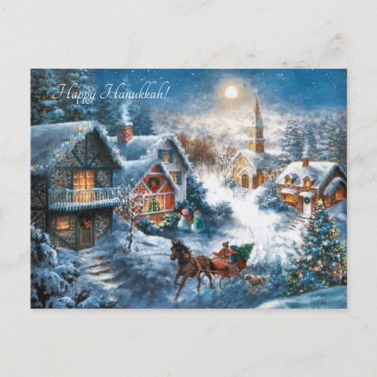 Cartes Pour Fêtes Annuelles Hanoukka, un village victorien heureux (Devant)