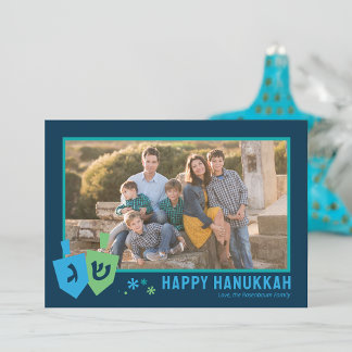 Cartes Pour Fêtes Annuelles Hanukkah Dreidel Party Personalized Greeting Card