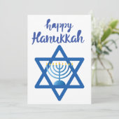 Cartes Pour Fêtes Annuelles Hanukkah Menorah with Candles and Traditional Item (Debout devant)