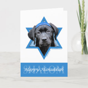 Cartes Pour Fêtes Annuelles Hanukkah Star of David - Black Labrador