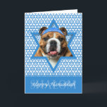 Cartes Pour Fêtes Annuelles Hanukkah Star of David - Bulldog<br><div class="desc">What could make saying Happy Hanukkah more fun than having this Bulldog wearing a Yamaka surrounded by the Star of David. This whimsical holiday design will be sure to delight your friends and familiy as well as other dog lovers. This design est available sur 100 Dog Bal. Si vous voulez...</div>